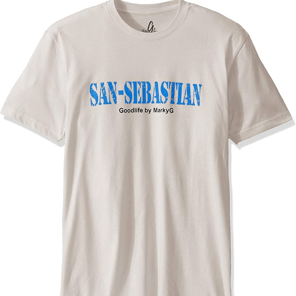 San Sebastian Graphic Fitted Suided V-Neck T-Shirt